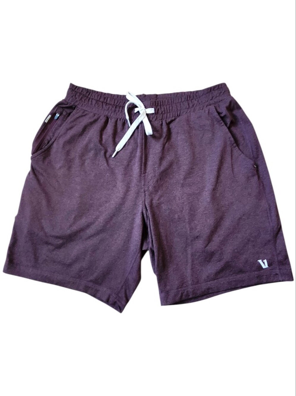 Vuori Men's Ponto Performance Shorts Mahogany Heather Burgundy Size Medium